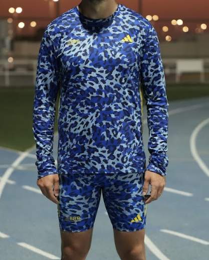 Men's Long Sleeve Top - BRP x adidas blue leopard camo